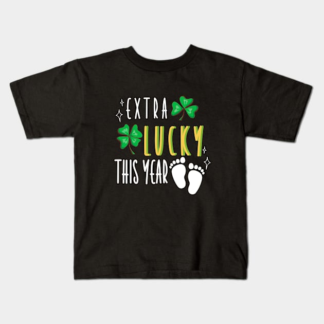 Baby Announcement in St. Patrick's Day - Extra Lucky This Year Kids T-Shirt by Lea Design By Lea Pu